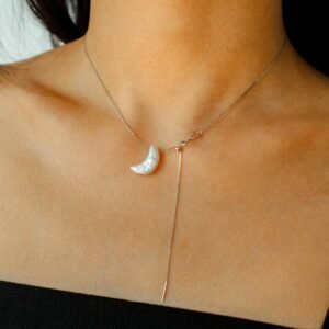 Vintage 925 Sterling Silver Celestial Star & Moon Pendant Necklace